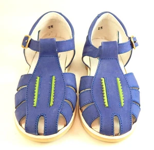 DE OSU -Girls Blue Green Leather Fisherman Sandals - European -Spain - US Size 6 - Picture 1 of 5