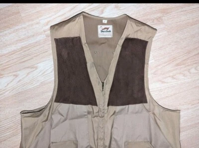 Vintage DuxBak Men’s Hunting Vest Tan Canvas Zip-Up Sleeveless - Image 1 of 4