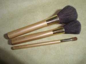 ESTEE LAUDER 3 Pieces Gold MAKEUP BRUSHES, Excellent -#9 - Picture 1 of 3