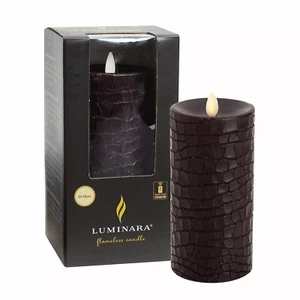 10x Luminara LED Black Crocodile Pillar Candle - Moving Flame - 20 cm - Picture 1 of 1