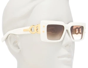 Balmain By Akoni Imperial Sunglasses BPS-145A White Gold Brown Lenses AUTHENTIC - Picture 1 of 13