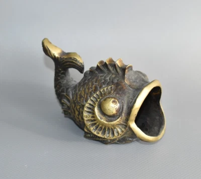 Walter Bosse Bronze Messing Aschenbecher Ascher Fisch Wal 50er/ 60er Vintage #C2 - Bild 1 von 4