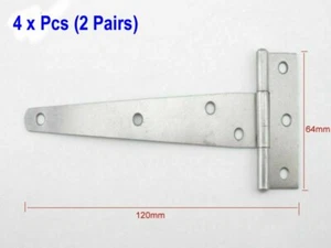 4PCs 2Pairs iron T Hinge Cabinet Shed Door Gate Tee Hinge Boat Hardware 4" 100mm - Picture 1 of 2
