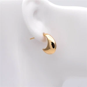 4pcs Gold Moon Stud Earring,Semicircle Earring Post,Crescent Earring Stud - Picture 1 of 5