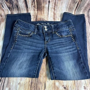 Pantaloni denim jeans Capri American Eagle ARTIST taglia 4 blu vita bassa 28x24 - Foto 1 di 9