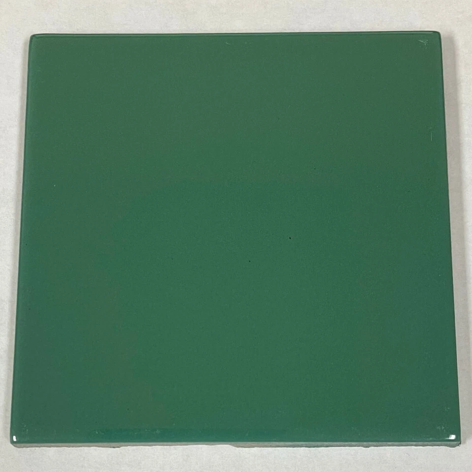 3 7/8" x 3 7/8" Forest Green Brite Tile Border Wall Remodel C#556 1 Pc - Image 1 of 1