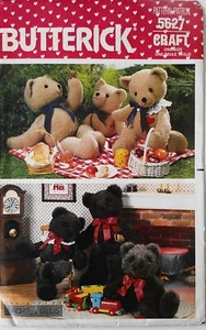 Butterick 5627 Stuffed 21" 23" 24" Bears Dolls Sewing Pattern - Picture 1 of 1