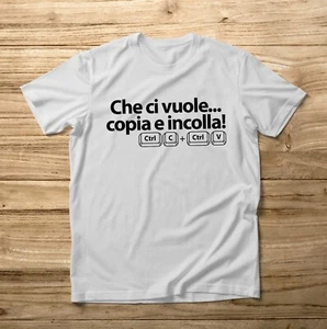 T-SHIRT MAGLIETTA COPIA COPIA C0PY IDEA REGALO FESTA IMITARE SCIMMIOTTARE CTRLCV - Imagen 1 de 5