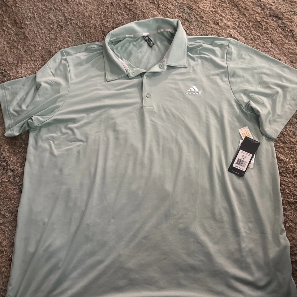 Adidas Golf Men's Small Feeder Stripe Polo Shirt Green ADVS20R778