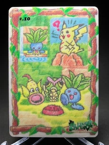 Japanese Pokemon Bandai Sealdass Stitch Touch #10 Pikachu Oddish Weepinbell NM- - Picture 1 of 12