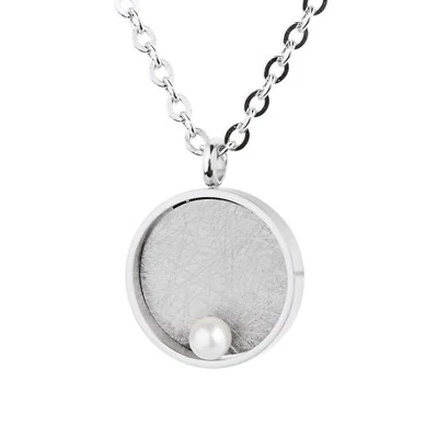 Ernstes Design Anhänger Edelstahl matt/gekratzt/poliert + Süßwasserperle AN1057 - Bild 1 von 2