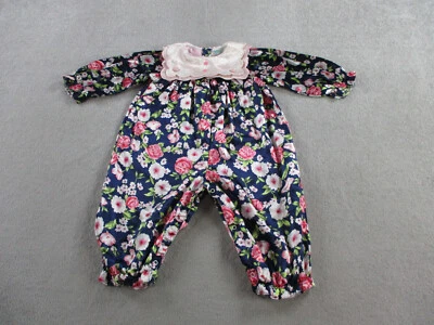 Mameluco DE COLECCIÓN Niñas 24 Meses Azul Rosa Floral Estampado Satén Burbuja Calado Foto 1 de 4