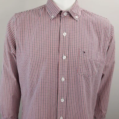 Camisa Tommy Hilfiger Hombre Vintage Cuadros Botón Frontal Ajuste Personalizado Talla L Hecha en EE. UU. Foto 1 de 4