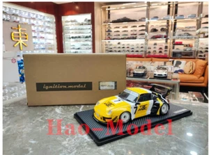 Ignition 1:18 Porsche 911 993 RWB Resin Diecast Model Car Gifts Ornaments Yellow - Picture 1 of 17