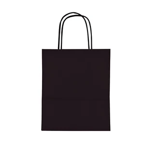 10 sacchetti di carta neri con manico ritorto perfetti per negozi boutique asporto - Foto 1 di 4