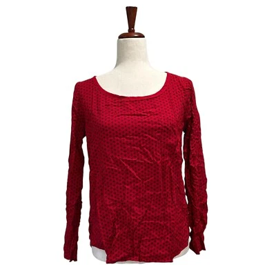 Camisa esplêndida Anthropologie tamanho grande feminina vermelha boho western country (2) - Imagem 1 de 4