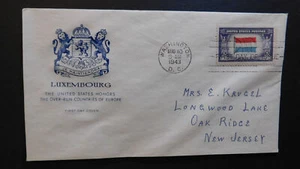 1943 Occupied Nations First Day Cover FDC Luxemburg Washington DC Oak Ridge NJ - Picture 1 of 2