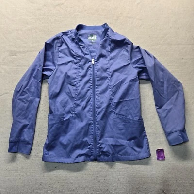 Uniform Advantage UA Core Flex Full Zip Blue Scrub Top Shirt Womens Size S Small - Image 1 of 4