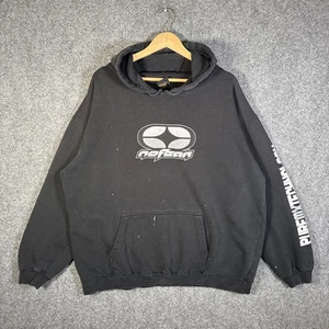Vintage No Fear Hoodie Mens XL Black 90s Skate Grunge Faded Worn SpellOut - Picture 1 of 9