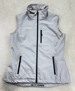 Helly Hansen Crew Vest Women’s Large Gray Full Zip Water Resistant Company Logo - Picture 1 of 10