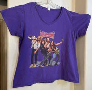 TRIXTER 80’s Glam Rock Band Women’s Purple V-Neck T-Shirt Size 2XL - Picture 1 of 7