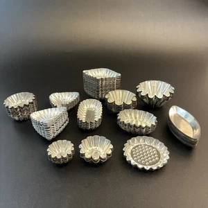 Huge Lot of 125+ Mini Fluted Tart Tins Shapes Tartlet Cookie Soap Craft Sweden - Picture 1 of 12