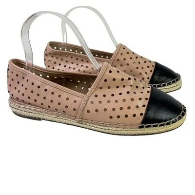 Sole Society Elodie Genuine Leather Perforated Espadrille Blush Flats Shoes sz 9 - Image 1 of 4