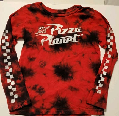 Camiseta Pizza Planet Toy Story Roja Manga Larga Mezcla Algodón Niños S Foto 1 de 4