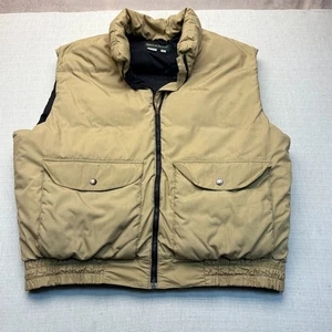Vintage Gander Mountain Duck Down Quilted Puffer Vest Jacket Men's XL Beige Tan - Picture 1 of 4