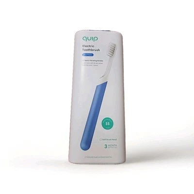 Quip Toothbrush Blue Plastic Sonic Vibrating Bristles Battery Powered New/Sealed - Image 1 of 2