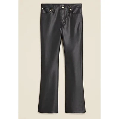 J. Crew Pants Womens Tall Mid-rise Bootcut Faux Leather Black Size 26T - Image 1 of 4
