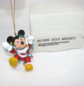 Disney Grolier Christmas Ornament of Mickey Mouse Tangled In Lights Box - Picture 1 of 3