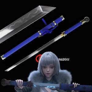 Espada Anime INCARNATION T10 Arcilla Templada Recta Azul Afilado Ninjato Japonés - Imagen 1 de 11