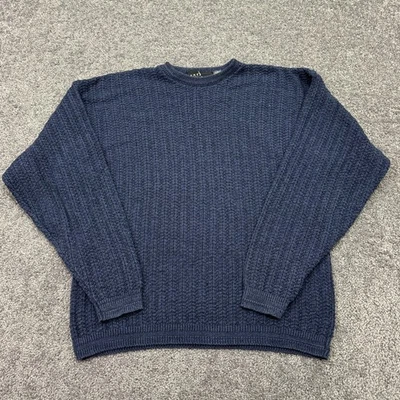 Vtg Consensus Sportswear Sweater Mens Large Blue Long Sleeve Crewneck Knit City - Image 1 of 4