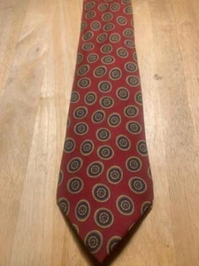 Vintage Ermenegildo Zegna italienische Herrenkrawatte aus 100 % Seide burgandisch geometrisch 59 - Bild 1 von 3