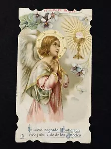 heilige karte chromolithographie santino bild pieuse "ENGEL DE LA GUARDA" - Bild 1 von 2