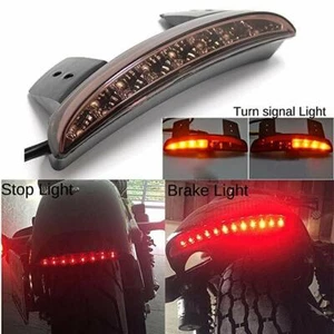 Smoke LED Brake Tail Light License Plate Motorcycle FOR Chopper Cafe Racer 12V - Picture 1 of 12