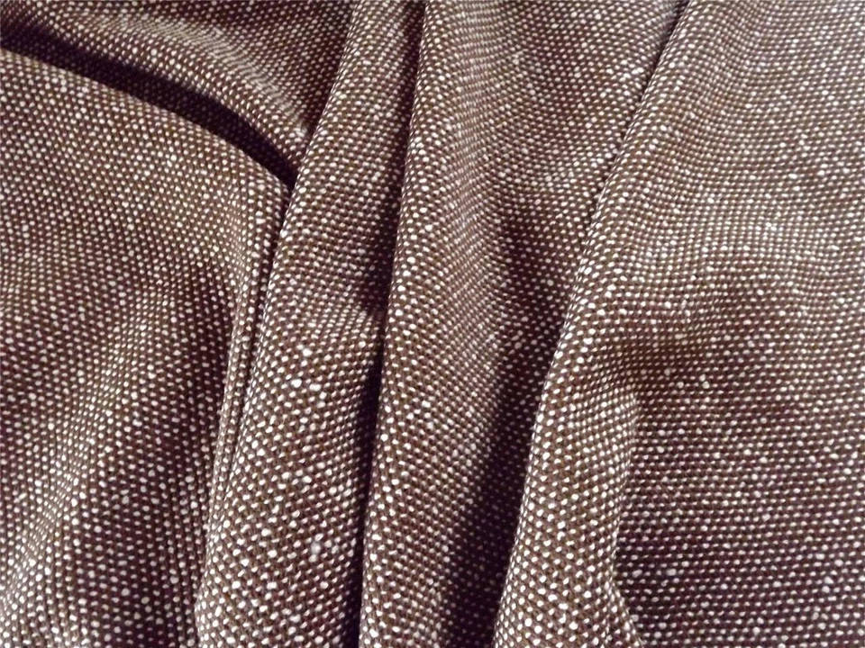 Vtg Wool? blend? stretch Fabric~Brown+White woven tweed~45"x46"~slight stretch~ - Image 1 of 1