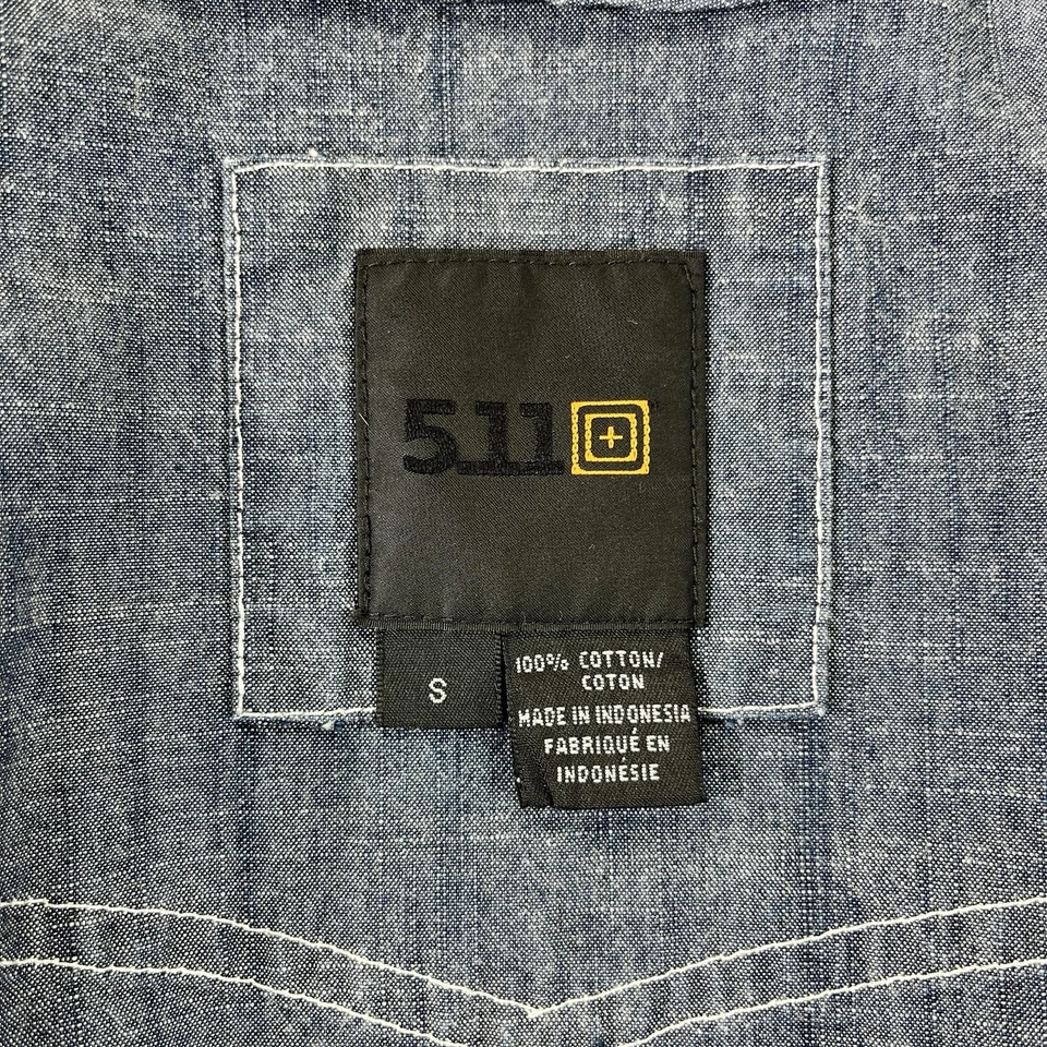 5.11 tactical Denim Men’s shirt (S) motorcycle Snap Up thick Long Sleeve outdoor - Image 1 of 4