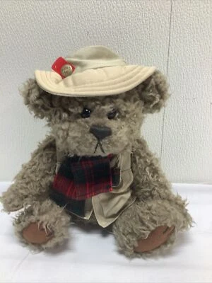 Brass Button Collectable Bear  Tanner 9" Sitting Cabin Decor Rustic fisherman - Image 1 of 4