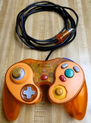 FOR PARTS/REPAIR VINTAGE INTEC NINTENDO GAMECUBE SEE THRU ORANGE CONTROLLER NR - Image 1 of 4