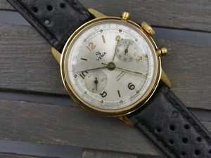 60's vintage watch mens Yema chronograph valjoux 92 gold PL serviced - Picture 1 of 22