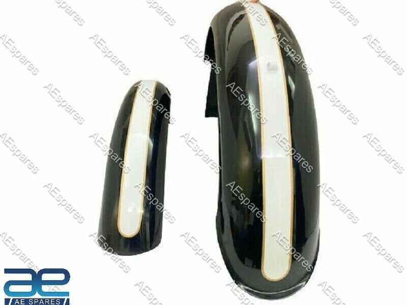 Juego guardabarros delantero y trasero blanco y negro para Triumph T120 T100 T90 Foto 1 de 4