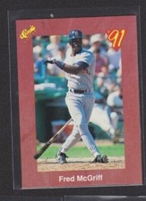 1991 CLASSIC II RED TRAVEL BLANK BACK PROOF ERROR #46 FRED McGRIFF MINT ODDBALL