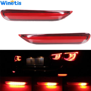 2X Red Rear Bumper Reflector LED Tail Stop Light For 14+ Qashqai Pathfinder Q50 - Picture 1 of 9