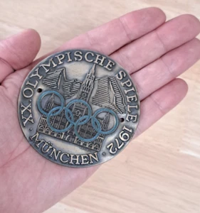 J. Preissler 1972 Olympic Games Munich 80mm 3.15" Olympic Badge Munchen Germany - Picture 1 of 14