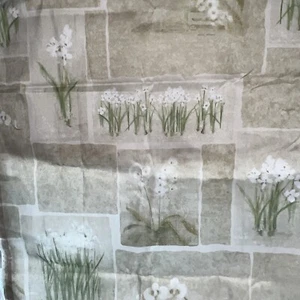 Croscill Orchids & Narcissus Fabric Shower Curtain Cream Beige 74x67 Floral - Picture 1 of 7