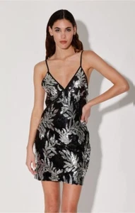 Walter Baker Luella Dress Sequin Novelty Women’s 6 NWT Black & Silver - Picture 1 of 15
