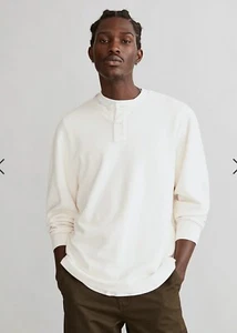 Madewell Textured Long-Sleeve Henley Tee sz M NM376 Nwot - Picture 1 of 9