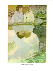 Jessie Willcox Smith Illustration Looking -Glass River / The Hayloft - Picture 1 of 2